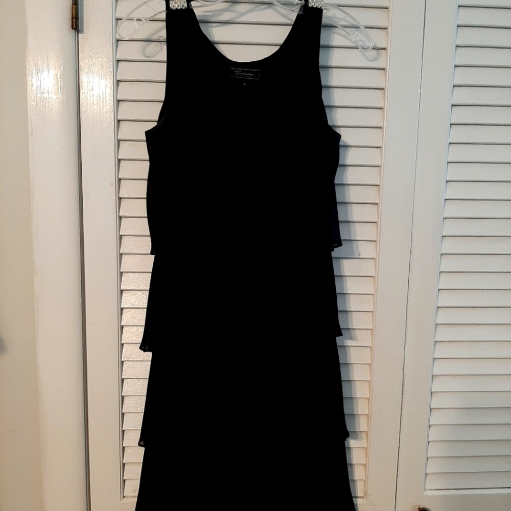 Dress Barn Black Layered Midi Dress
